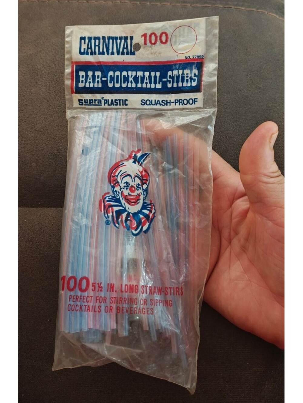 1960s/70s Carnival Brand "Supra Plastic" Bar-Cocktail-Stirs New Old Stock